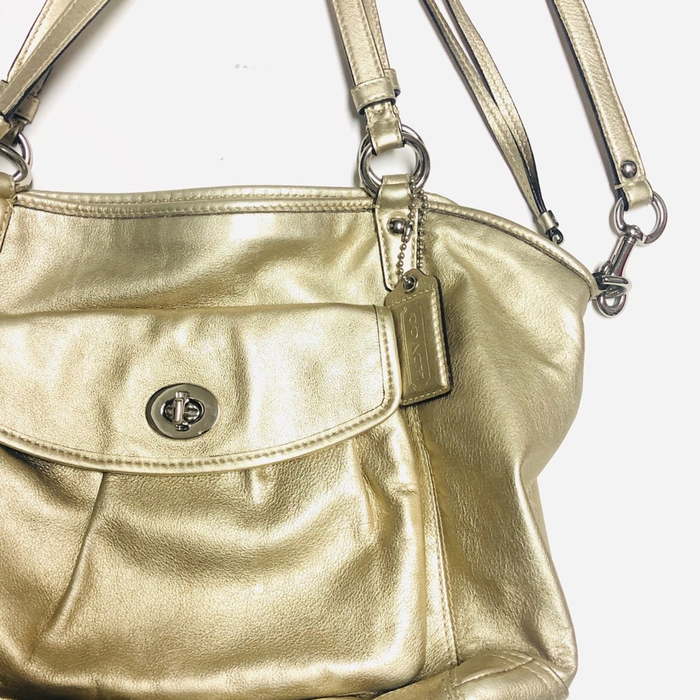 Coach Gold Leather Bag - Picture 2 of 4